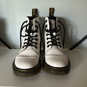 WHITE DR MARTEN COMBAT BOOTS